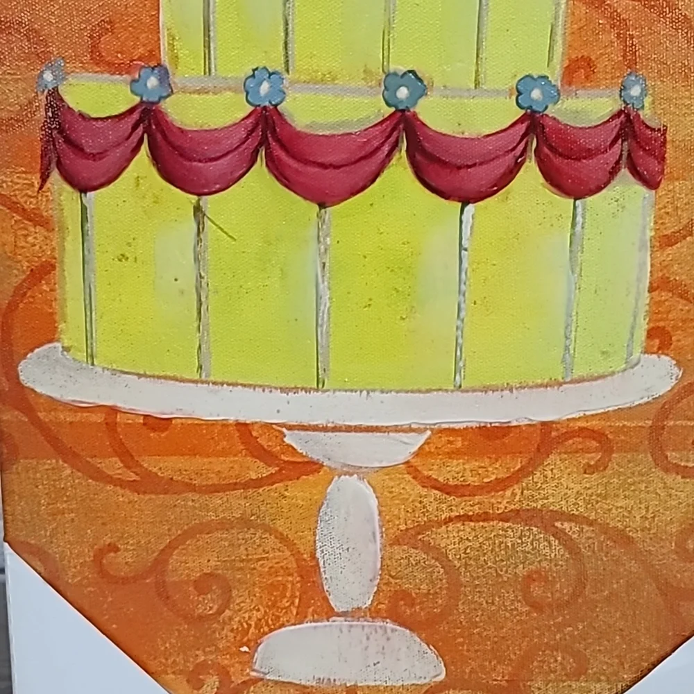 Fabrice De Villeneuve Studios Hand Embellished Giclee Cake Print on Canvas - NWT